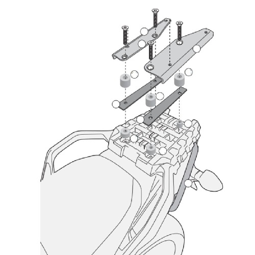 KAPPA SUZUKI TOPBOX BRACKET KR3105M - DL 1000 V-STROM (14-16)