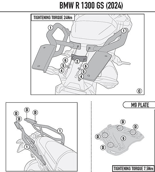 KAPPA BMW TOPBOX BRACKET KR5143 - R1300GS KAPPA BMW TOPBOX BRACKET KR5143 - R1300GS