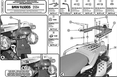 KAPPA BMW TOPBOX BRACKET KR685 - F650GS (04-07) / G650GS (11-17) KAPPA BMW TOPBOX BRACKET KR685 - F650GS (04-07) / G650GS (11-17)