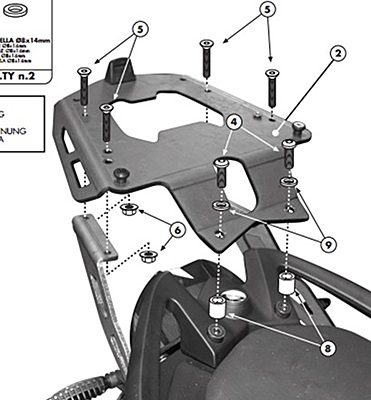 KAPPA BMW TOPBOX BRACKET KR691 - F800R (09)