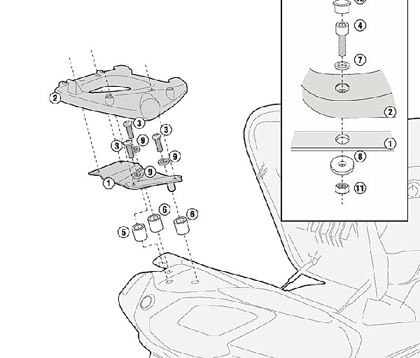 KAPPA SYM TOPBOX BRACKET KR7051M - MAXSYM / 400 - 600 (11-19)