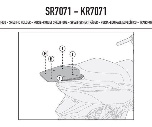 KAPPA SYM TOPBOX BRACKET KR7071 - JET 14 EVO 125-200 E5+ (2024)