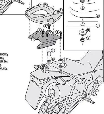KAPPA KTM TOPBOX BRACKET KR7700 - ADVENTURE 950 / 990 (03-14)