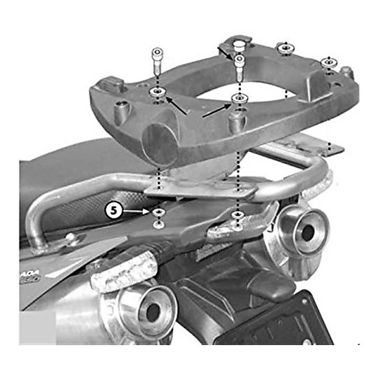 KAPPA APRILIA TOPBOX BRACKET - PEGASO 650 STRADA / TRAIL (05-11)