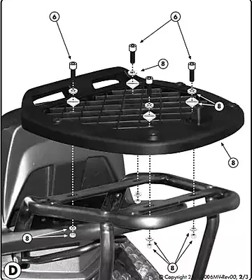 KAPPA KYMCO TOPBOX BRACKET KR90 - DINK 50 / 125 / 200 I (06-16)