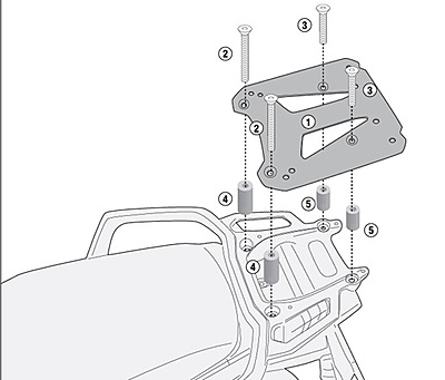 KAPPA CFMOTO TOPBOX BRACKET 450MT - KR9226