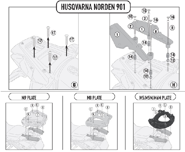 KAPPA HUSQVARNA TOPBOX BRACKET KR9430 - KTM NORDEN 901 (22)