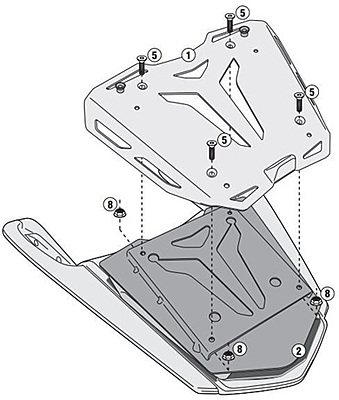 KAPPA BMW TOPBOX ALU BRACKET KRA5116 - R1200RT (05-13) / K1600GT (11-16)