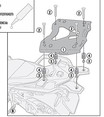 KAPPA BMW TOPBOX ALU BRACKET KRA5143 - R1300GS (24)