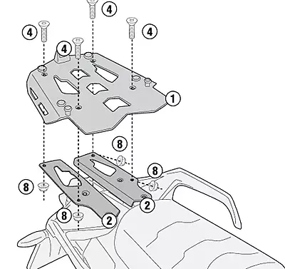 KAPPA KTM TOPBOX ALU BRACKET KRA7713 - 1290 SUPER ADVENTURE R / S (21-22)
