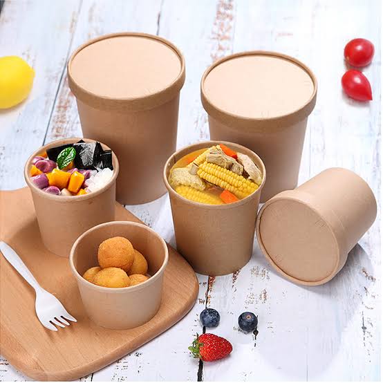 KRAFT FOOD CUPS WITH KRAFT LID