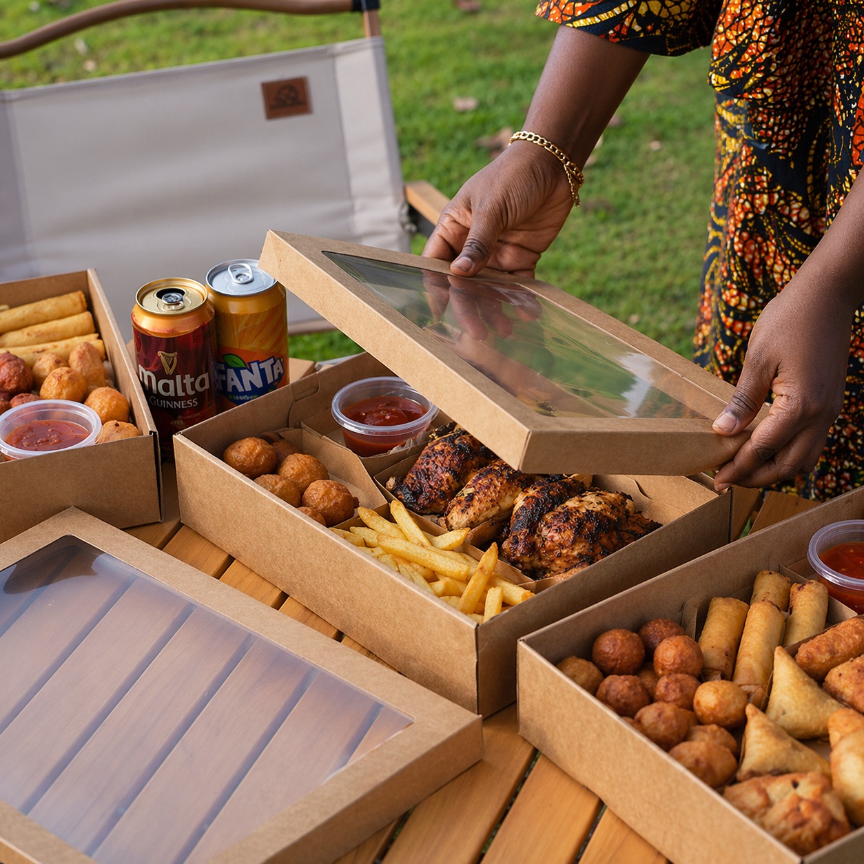 KRAFT PLATTER BOX WITH WINDOW