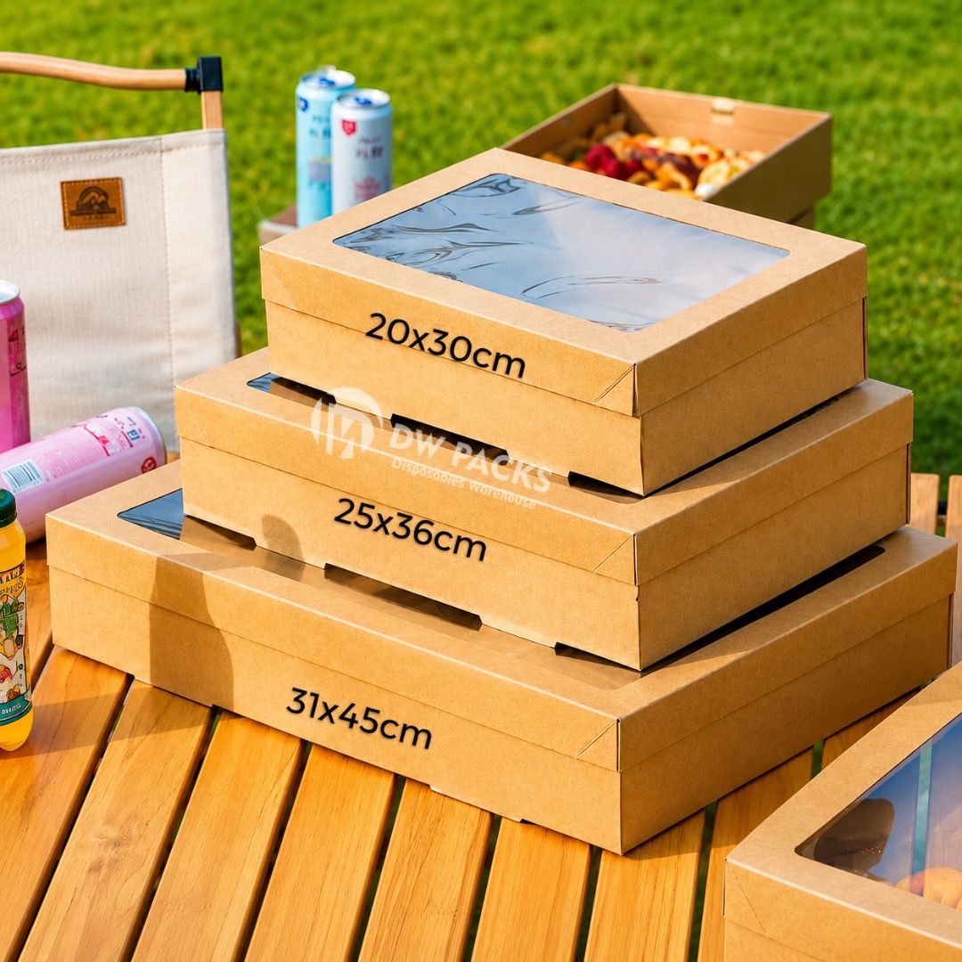 KRAFT PLATTER BOX WITH WINDOW