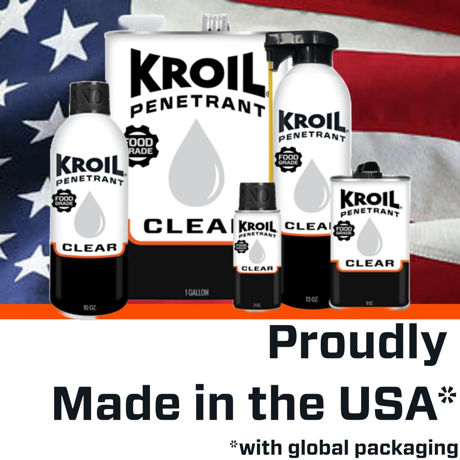 Kroil Clear Food Grade Penetrating Oil SprayTech 360° Nozzle & Straw (Aerosol Spray-13oz Can-Single) | Odorless Non-Staining