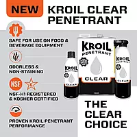 Kroil Clear Food Grade Penetrating Oil SprayTech 360° Nozzle & Straw (Aerosol Spray-13oz Can-Single) | Odorless Non-Staining