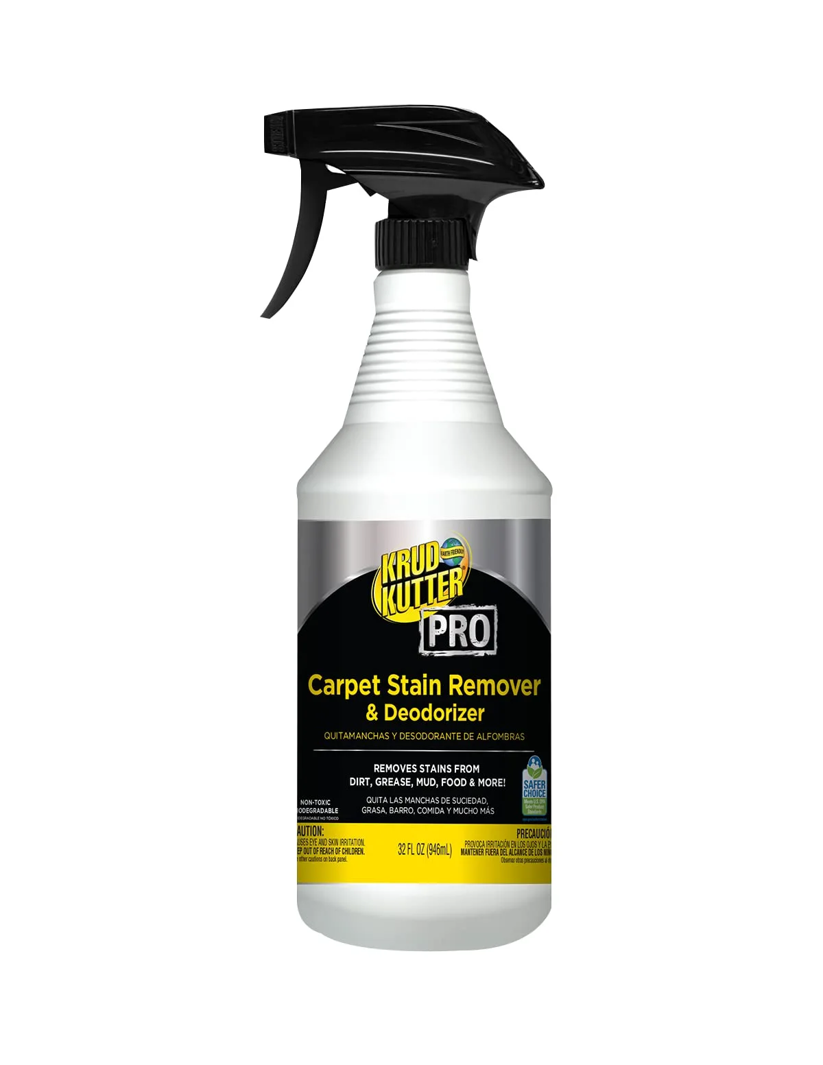 Krud Kutter Pro Carpet Stain Remover & Deodorizer, 32 oz - Lemon (Pack of 6)