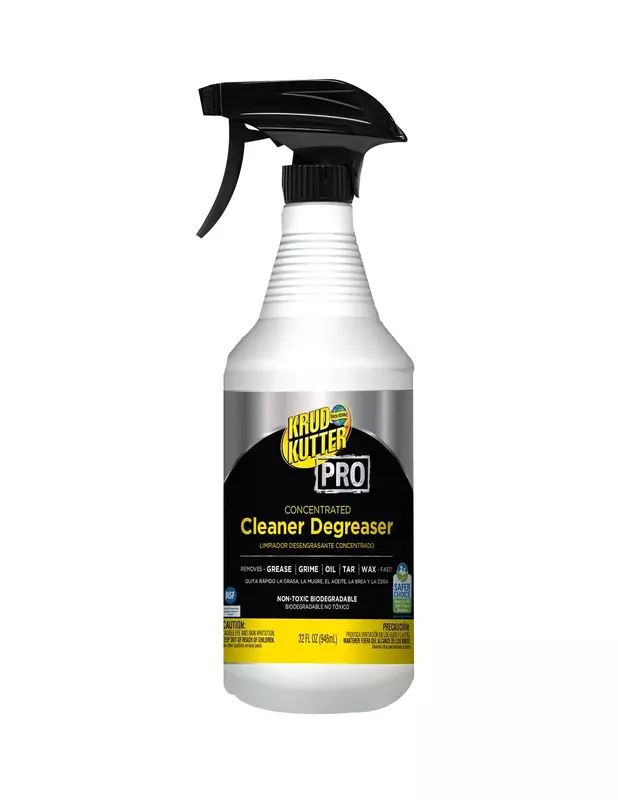 Krud Kutter Pro Concentrated Cleaner Degreaser, 32 Oz, Clear, Pack Of 6 Bottles