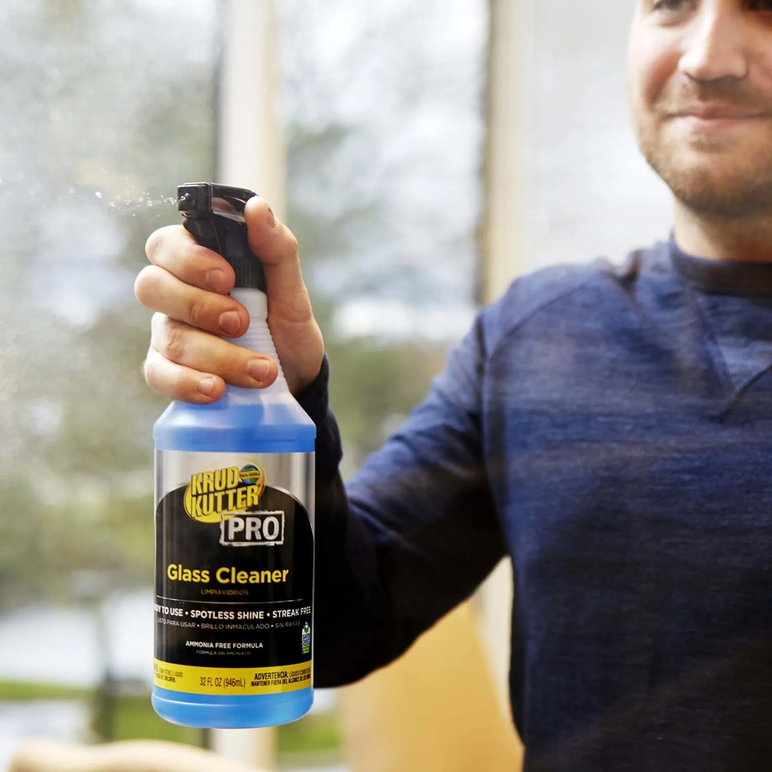 Krud Kutter Pro Glass Cleaner, 32 oz Spray Bottle (Pack of 6)