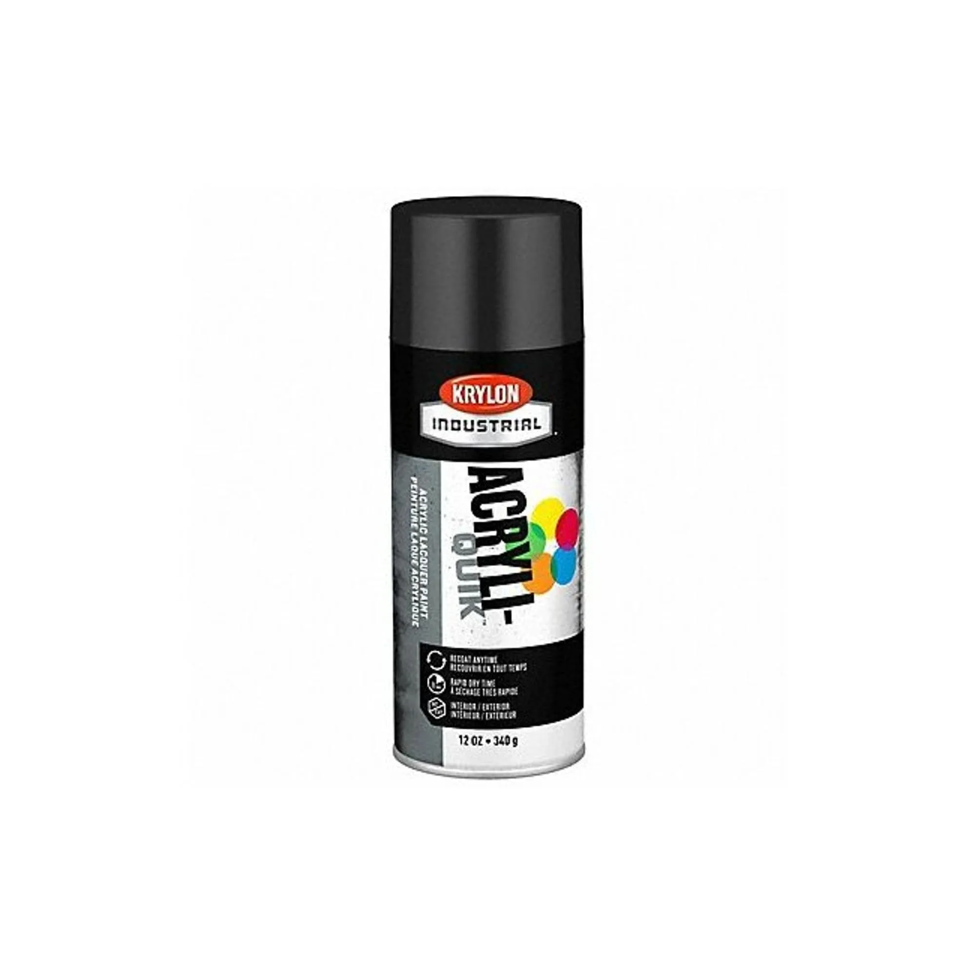 Krylon Industrial Acryli-Quik Lacquer Gloss Black Spray Paint - 12 fl oz