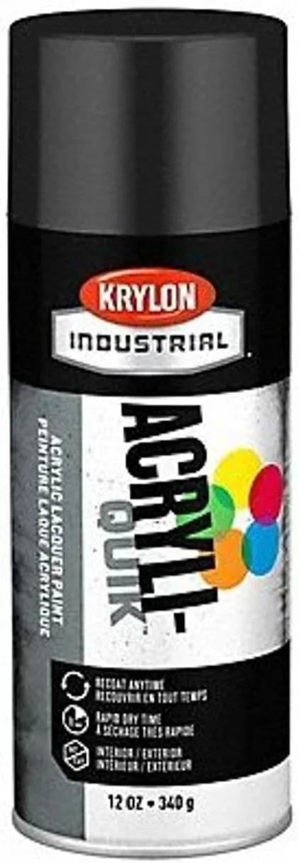 Krylon Industrial Acryli-Quik Lacquer Gloss Black Spray Paint - 12 fl oz