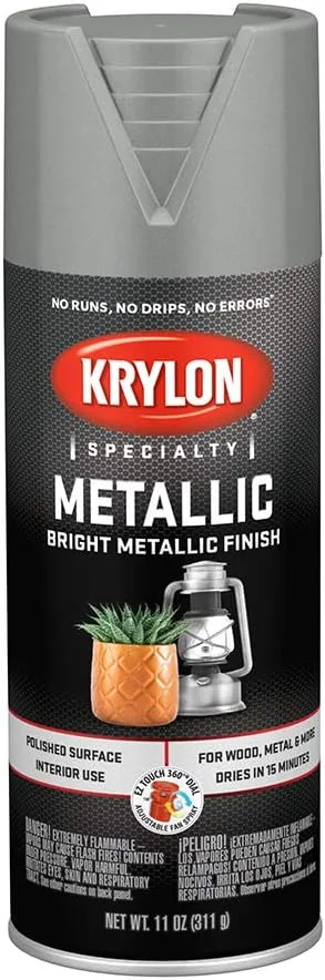 Krylon K1404 Metallic Spray Paint, Chrome Aluminum 11 Ounce (Pack of 1)