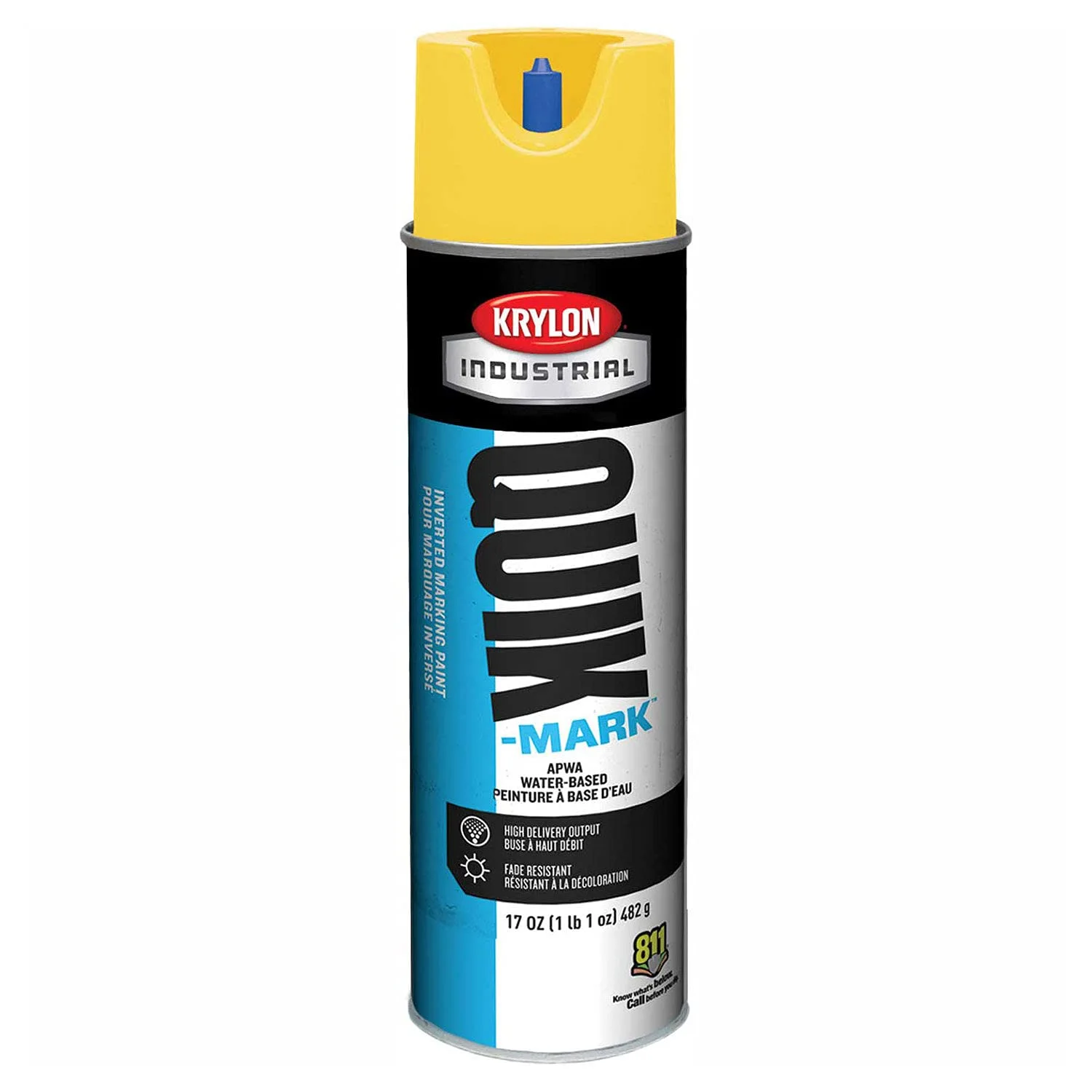Krylon Industrial Quik-Mark Wb Inverted Marking Paint Apwa Utility Yellow - Lot of 12