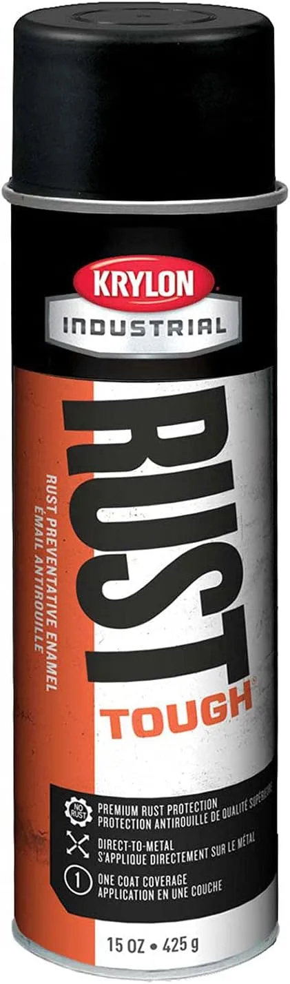 Krylon Industrial Rust Tough Acrylic Enamel Flat Black - Lot of 6