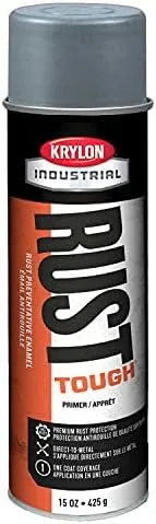 Krylon Industrial Rust Tough Gray Primer - Lot of 6