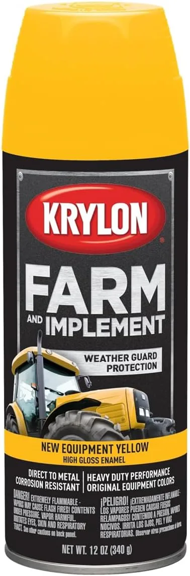 Krylon Farm & Implement Spray Paint, New Equipment Yellow - 12 oz Aerosol