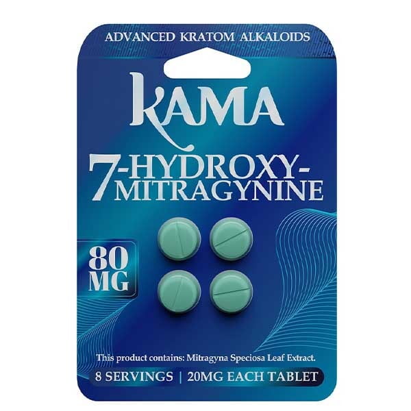 KAMA 7-HYDROXY-MITRAGYNINE 80MG TOTAL 8 SERVINGS | 20MG TAB | 10CT
