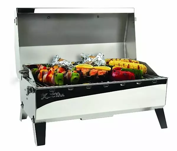 Kuuma Stow and Go Propane Tabletop and Mountable Grill - Stainless Steel Gas Grill with Foldable Legs | Great for Camping