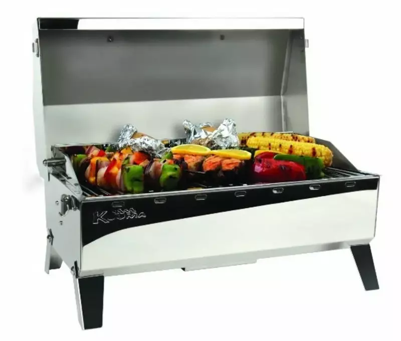 Kuuma Stow and Go Propane Tabletop and Mountable Grill - Stainless Steel Gas Grill with Foldable Legs | Great for Camping