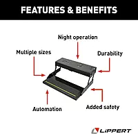 Kwikee 39 Series Electric Step Assembly, Logic Control Unit, Power Switch Kit for RV, Travel Trailers, Hidden Light, 8.5" Step Rise, Anti-Slip Surface, 12V DC Motor, Steel Construction - 3724742