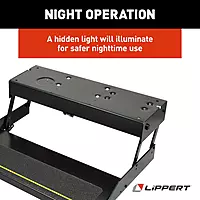 Kwikee 39 Series Electric Step Assembly, Logic Control Unit, Power Switch Kit for RV, Travel Trailers, Hidden Light, 8.5" Step Rise, Anti-Slip Surface, 12V DC Motor, Steel Construction - 3724742