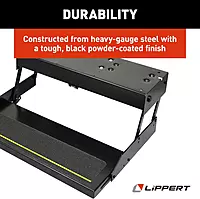 Kwikee 39 Series Electric Step Assembly, Logic Control Unit, Power Switch Kit for RV, Travel Trailers, Hidden Light, 8.5" Step Rise, Anti-Slip Surface, 12V DC Motor, Steel Construction - 3724742