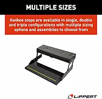 Kwikee 39 Series Electric Step Assembly, Logic Control Unit, Power Switch Kit for RV, Travel Trailers, Hidden Light, 8.5" Step Rise, Anti-Slip Surface, 12V DC Motor, Steel Construction - 3724742