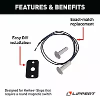 Lippert Replacement Round Magnetic Power Switch with 3/8" Core for Kwikee Electric Steps on RVs, Travel Trailers - 905307000