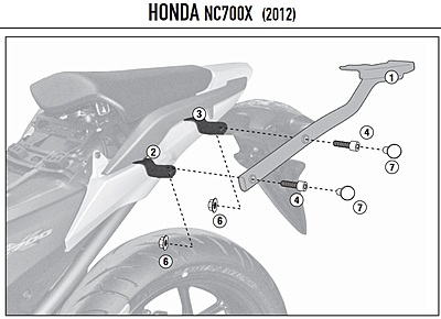 KAPPA HONDA TOPBOX BRACKET KZ1111 - NC 700 S / X / 750 S / X / DCT (14-15)