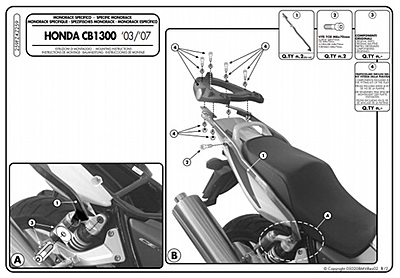 KAPPA HONDA TOPBOX BRACKET KZ259 - CB 1300 / S (03-09)