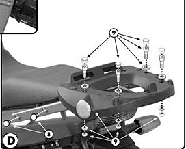 KAPPA HONDA TOPBOX BRACKET KZ261 - CBF 250 (04-06)