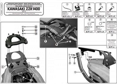 KAPPA KAWA TOPBOX BRACKET KZ4106 - ZZR1400 (12-21)