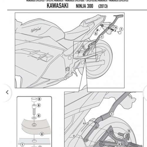 KAPPA KAWA TOPBOX BRACKET KZ4108 - NINJA 300 (13-18)