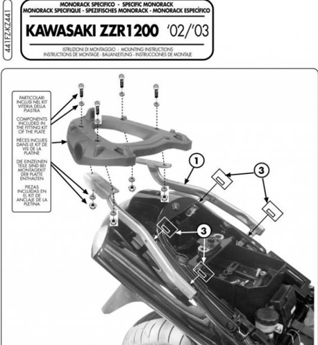 KAPPA KAWA TOPBOX BRACKET KZ441 - ZZR1200 (02-05)