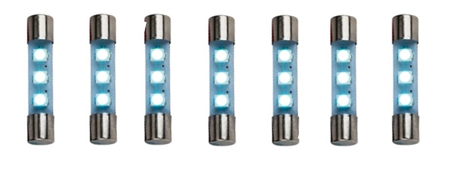 7-Pack 8VAC LED Fuse Lamp, Cool Blue (L-12/LEDCB) 7-Pack 8VAC LED Fuse Lamp, Cool Blue (L-12/LEDCB)