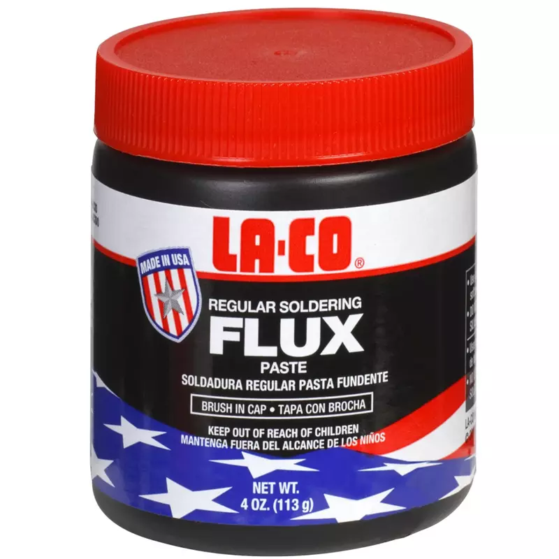 LA-CO 22194 -Water Soluble, All Weather Copper Flux Paste for Soldering, Brush in Cap, Developed for Plumbing, 4 oz