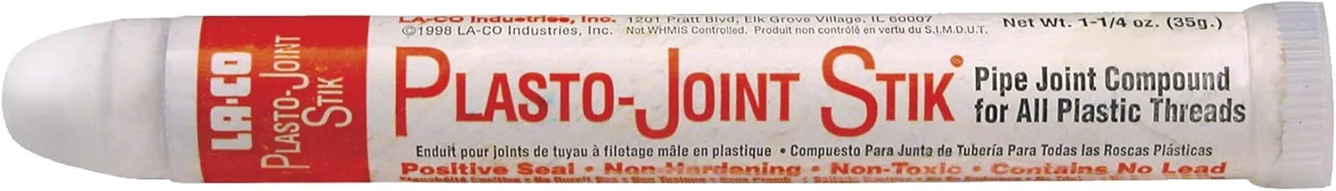 La-Co-11775 LA-CO Plasto-Joint Stik Plastic Thread Sealant Stick, 250 Degree F Temperature, 1-1/4 oz