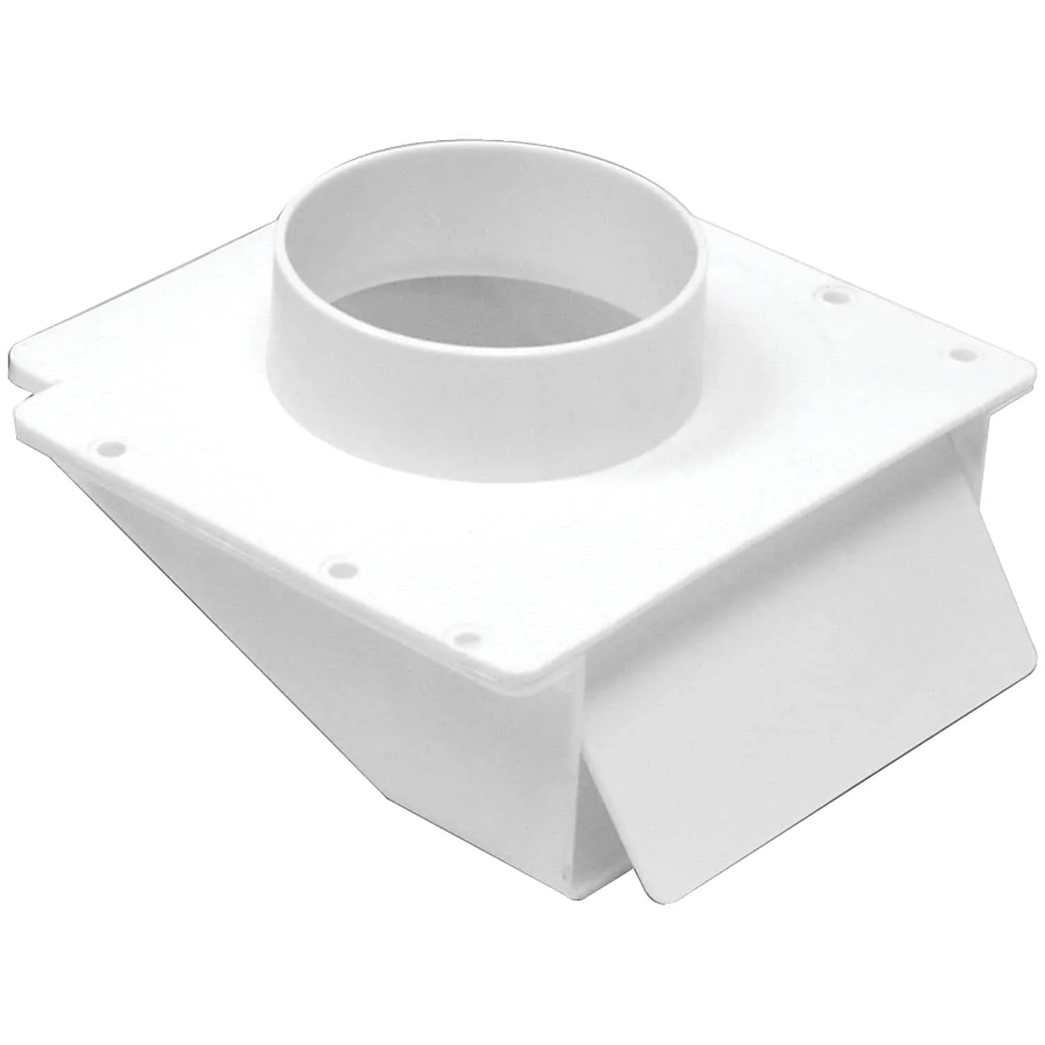 Lambro 143W Plastic Soffit Exhaust Dryer Vent with Damper, 4", White