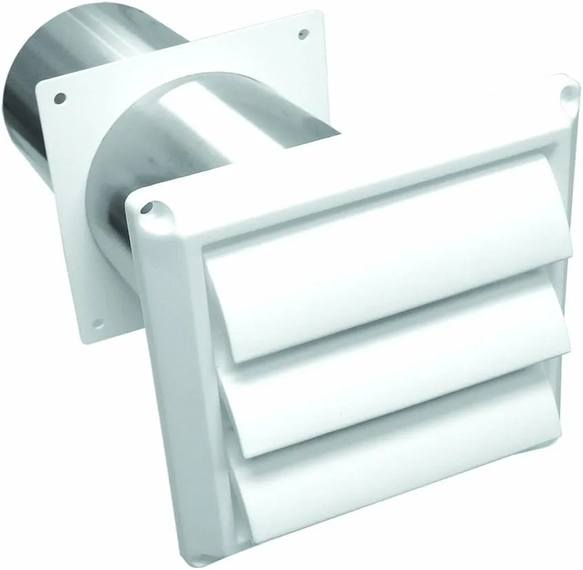 Lambro White 4-inch Plastic Louvered Vent (267W) 1 Count (Pack of 1) Duct Vent