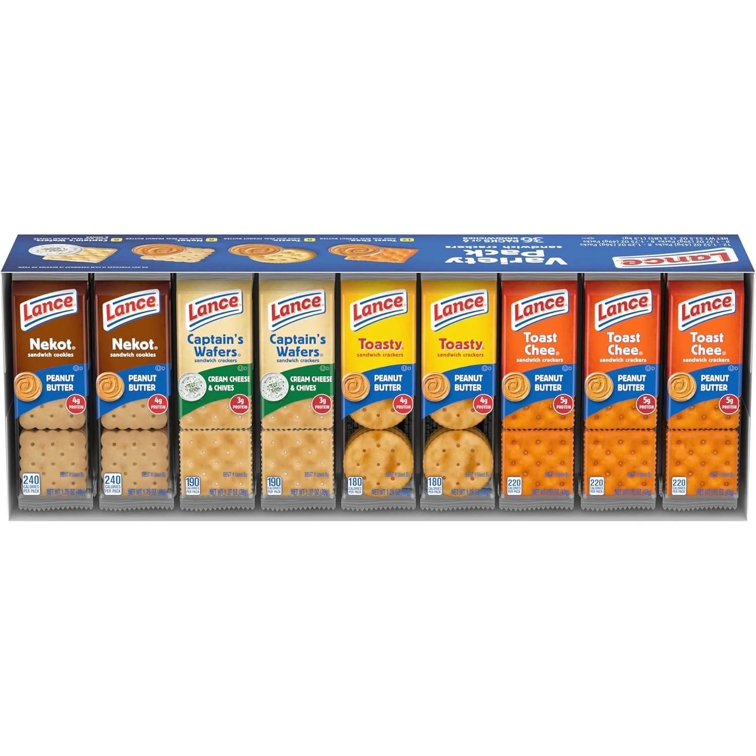 Lance Sandwich Crackers Variety Pack, 36 Ct (Pack of 36) Variety Pack 1.52 Ounce (Pack of 36)