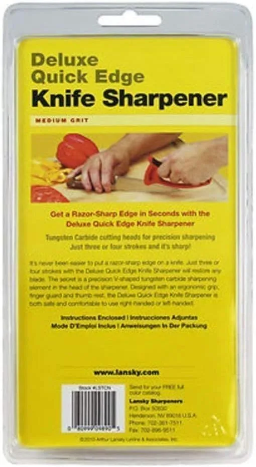 Lansky Deluxe Quick Edge Knife Sharpener with Replaceable Carbide Element (Red) - LSTCN